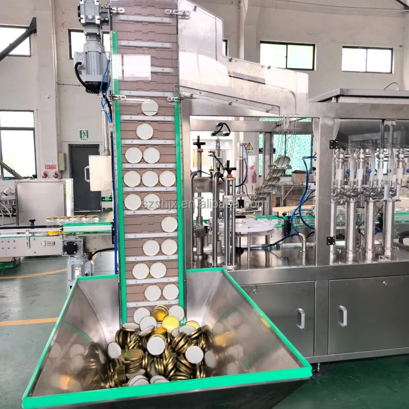 Automatic Glass Jar Filling Capping Line  for Jam Ketchup Honey Filler supplier