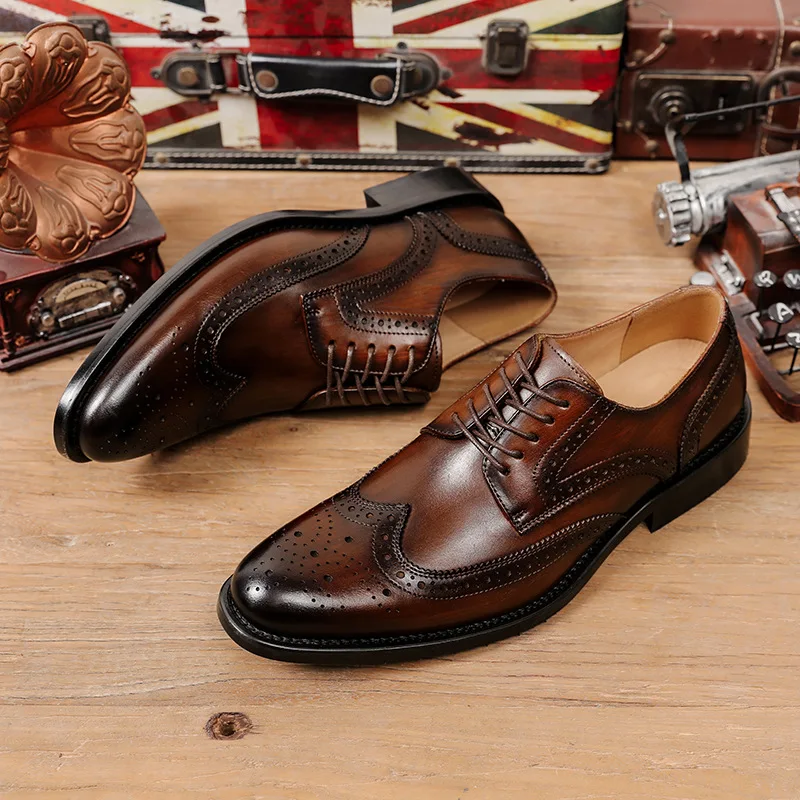 High Quality Handmade Man Pu Leather Suit Shoes Footwear Wedding