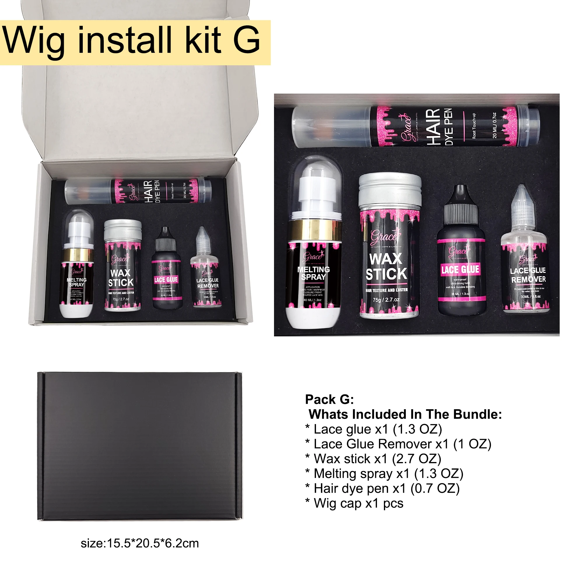 Wholesale Wig Install Kit Box Lace Glue with Wig Tools Set Custom Logo -  China Wig Kit and Wig Set price