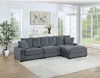 Dark Gray + Corduroy + Contemporary + Modern + 4 Seat
