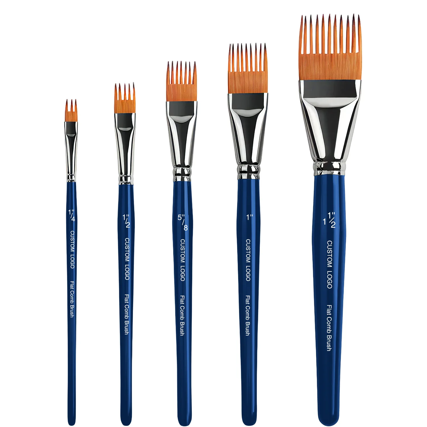 New Arrivals Professional Flat Comb Brushes 5PCS for Unique Texture Painting  Art Paint Brush Acrylic Grainer Brush