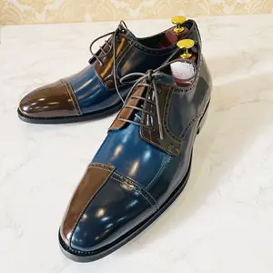 New Mixed-colors High-end Handmade Business Men Leather Shoes Casual Formal Cowhide Fashion Trend Dress Shoes