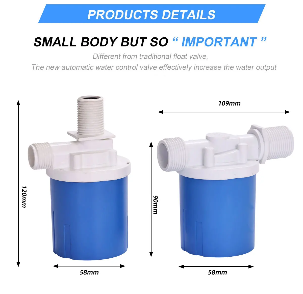 Cooling Tower Float Valve Aquarium Plastic Float Valve Filling Valve for Water tank