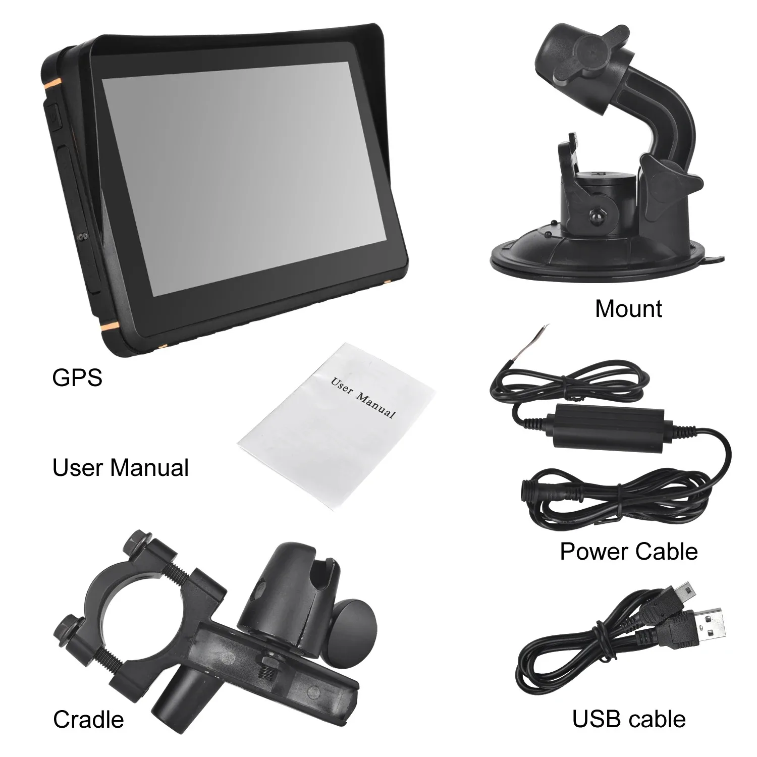7Inch Touch Screen Motorcycle Special Navigator IPX6 Waterproof Motorcycle GPS Navigation Monitor Wireless CarPlay Android Auto