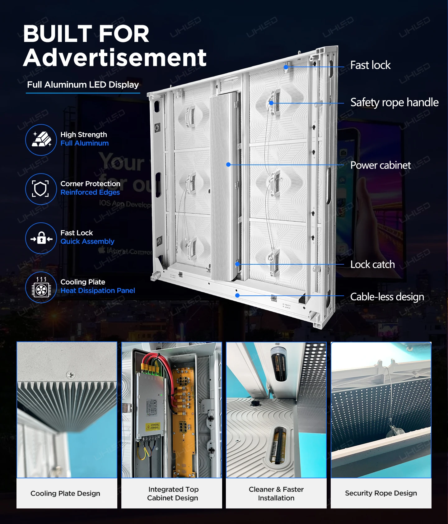 UHLED P5 P8 P10 LED Screen Outdoor High Brightness Digital LED Display Billboard Waterproof Led Display Screen for Advertising
