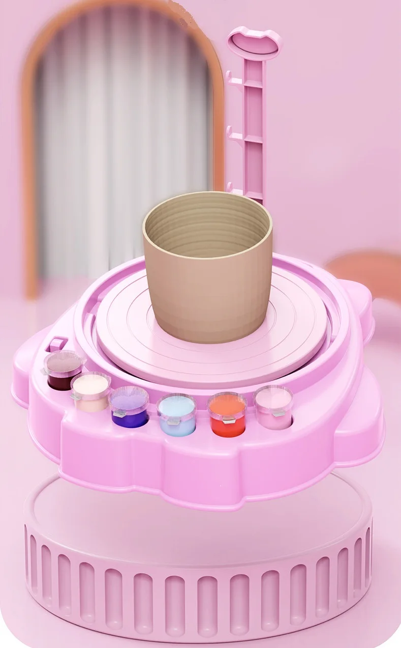 Factory Customized Kids Diy Pottery Wheel Pottery Studio Kit With 2lbs Clay Education Toys Owl