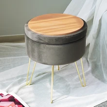 Nordic Furniture Modern Luxury Sofa Foot with Gold Stainless Steel Leg Ottoman Stool