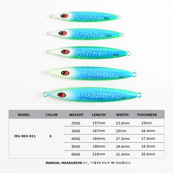 Sea Fishing Artificial Hard Bait Luminous Slow-Rolling Fast-Sinking Metal Jig Lure 250g-600g Tuna – Metal Jig – view 3