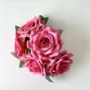 5 vintage rose red flowers
