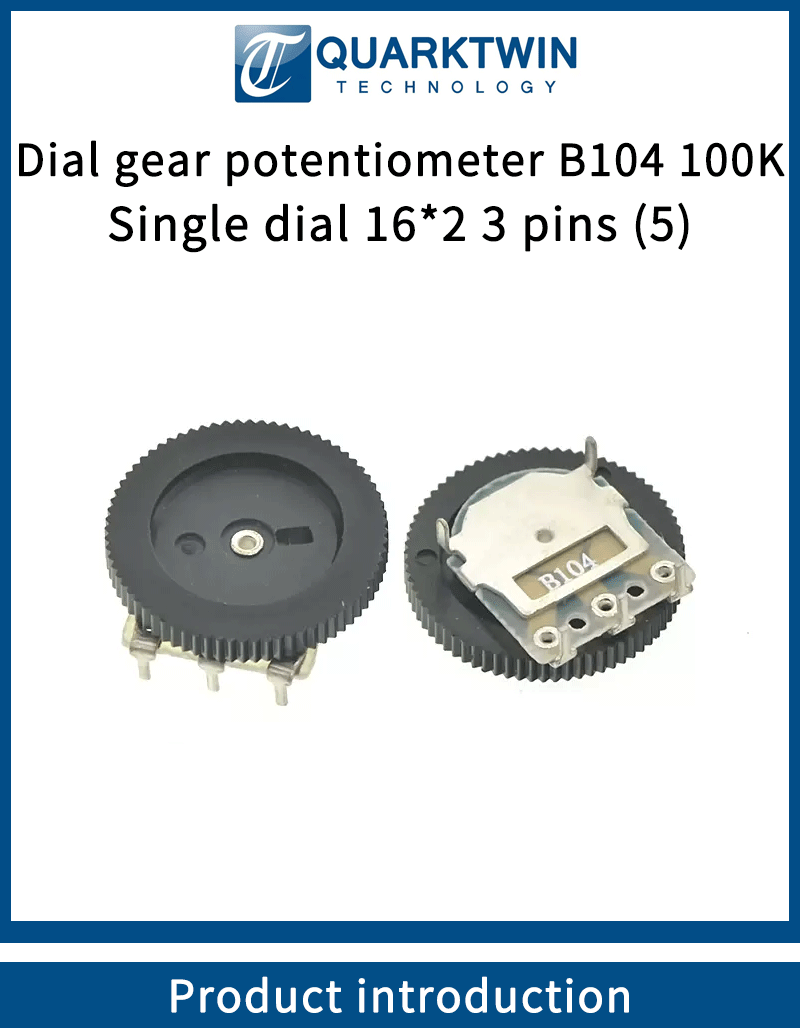 Dial Gear Potentiometer B104 100k Single Dial 16*2 3 Pins (5) - Buy ...