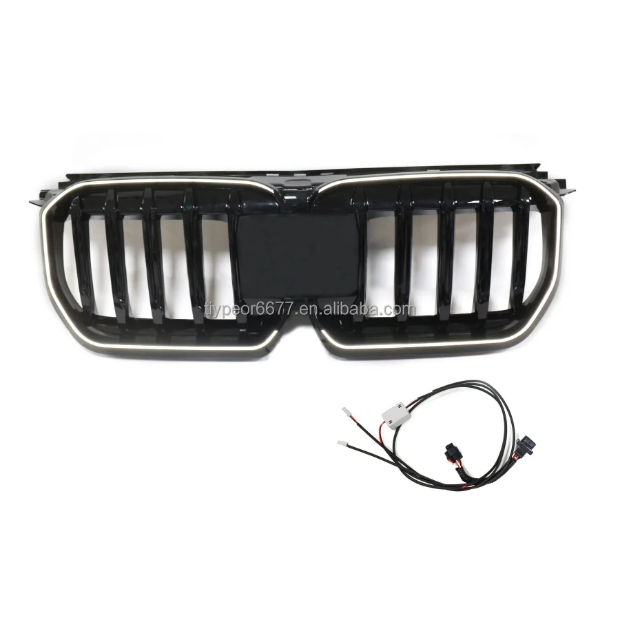 product tiypeor car front bumper led grille for bmw x1 u11 2023   2025 single bar led front bumper kidney grille mesh grille-3