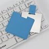 Xf azul - espejo 60*60mm funda de cuero 68*65mm