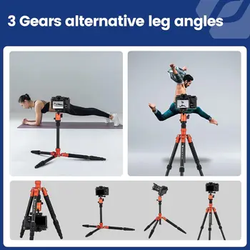 Fotopro Load up to 10KG/17.63lbs Camcorder Detachable Monopod Fotopro Aluminum Tripod for DSLR Camera detail image