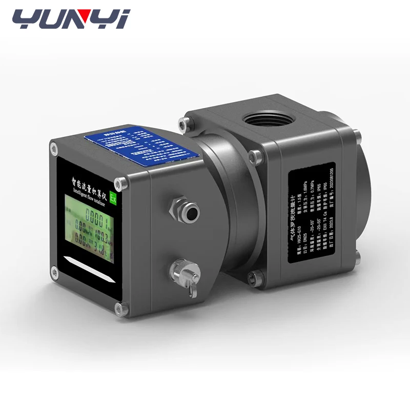 Yunyi Intelligent Digital Hart Flowmeter High Precision Natural Gas Liquefied Carbon Roots Meter LCD for Air Water Oil-OEM
