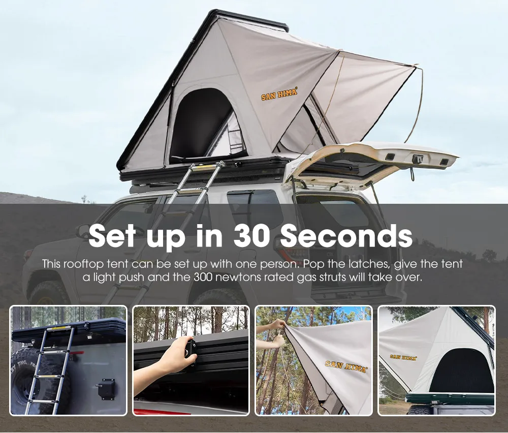 San Hima Outdoor Camping Car Rooftop Tent Uv Protection Hard Shell Car
