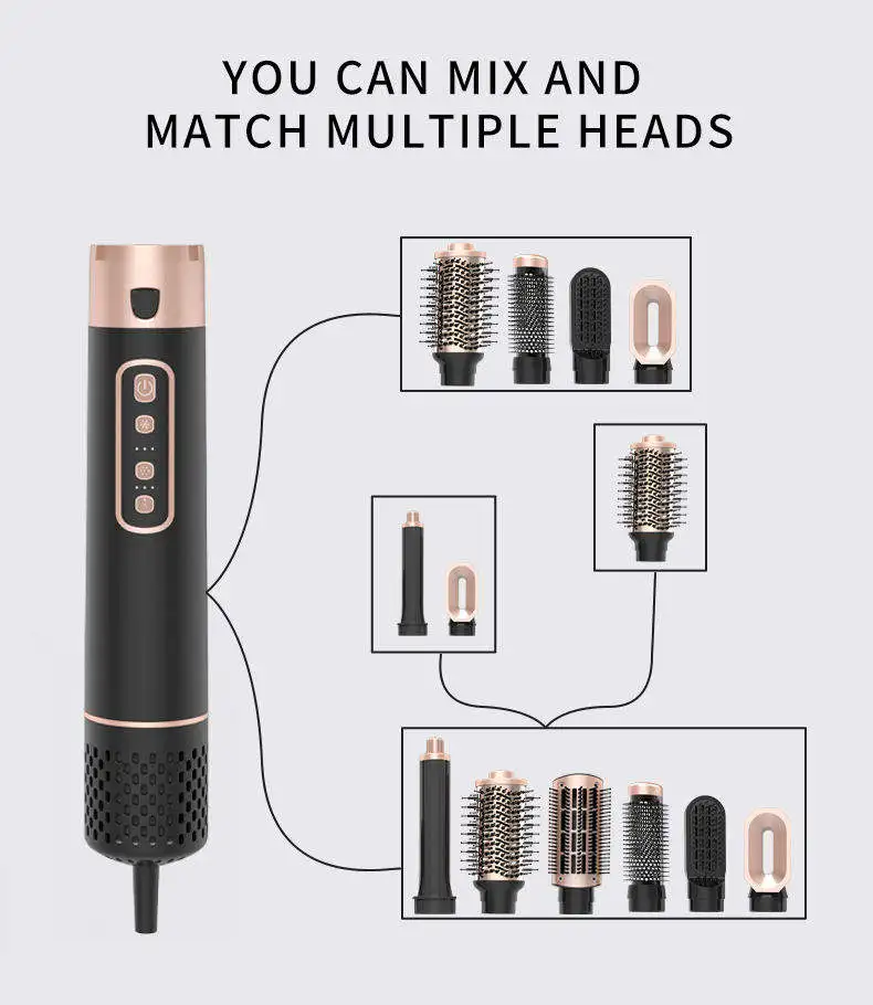 5 in One High Speed air Styler Cold and One Step Hair Dryer Hot air Blower Styler and Hot air Styler and Rotating