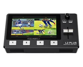 FEELWORLD L2 PLUS Live Video Switcher 5.5" Touch Screen Video Mixer PTZ, Chroma Key USB Fast Streaming Custom Boot Bulk Orders