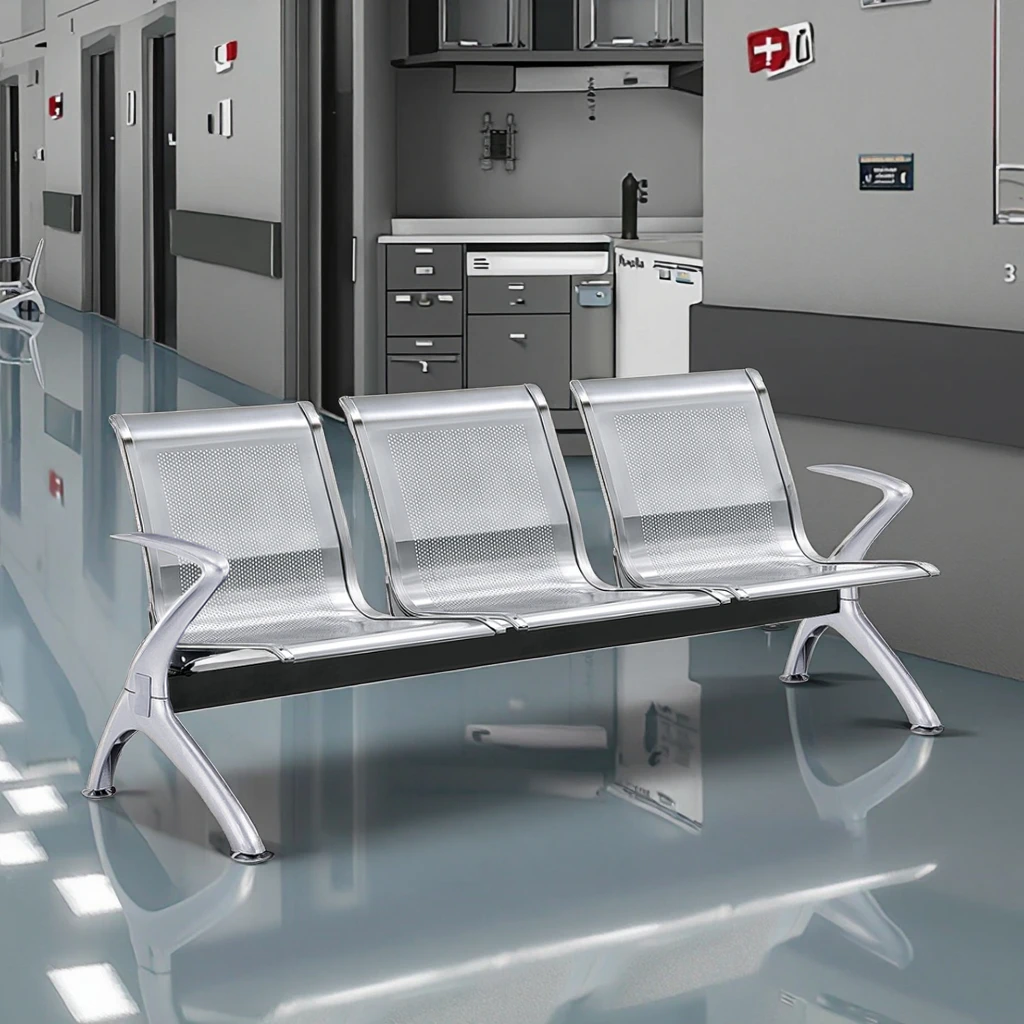 Premium Medical Steel Base Hospital Chair with Cast Alloy Armrests Modern Design Eco-Friendly & Durable for Clinics 2