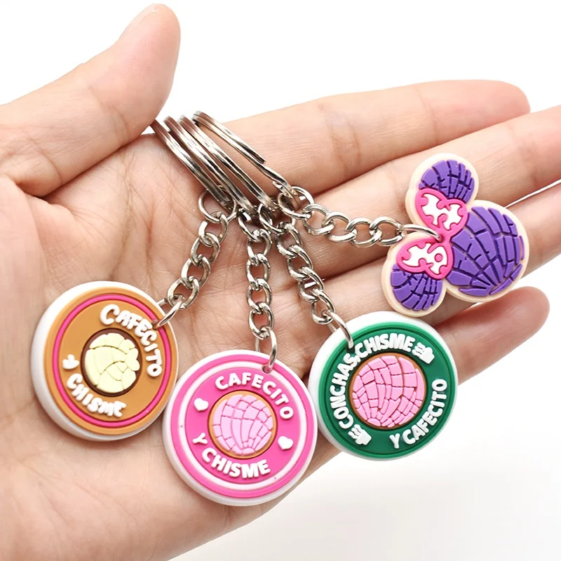 XH-438 2023 Soft Rubber Dunkin Doughnut Food Mochi Keychains