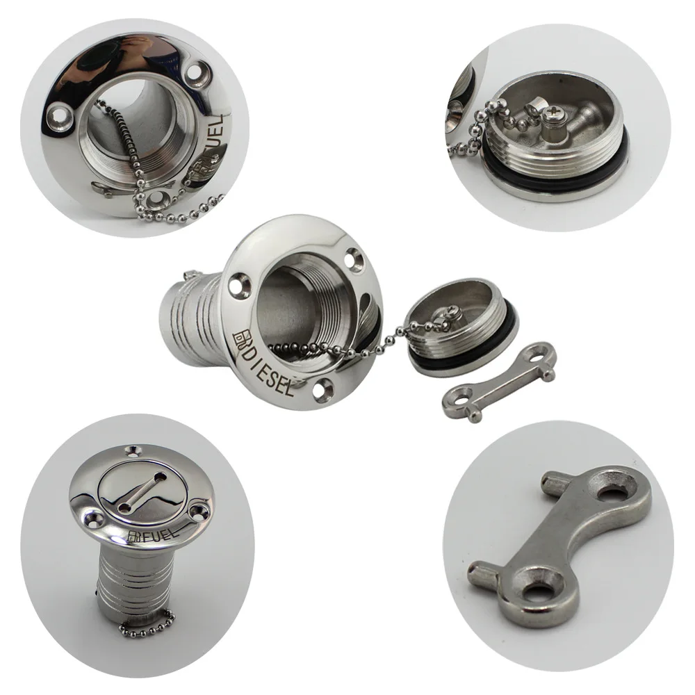 2Pcs Marine Stainless Steel Deck Fill Plate Key Kit Floating