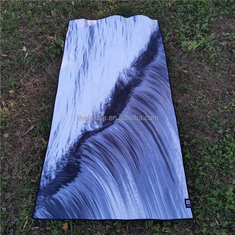 recycled microfiber waffle fabric Australia beach towel printed custom design double side