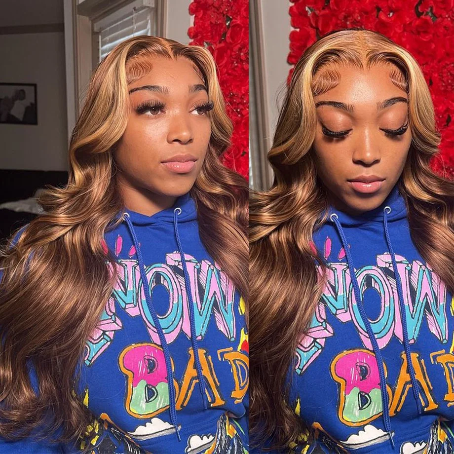 Bodywave Beauty Lace Front Wig #1b/4/27 18 inches! 1B/27 Highlighted Glueless Wigs - Body Wave Lace Frontal Wig  main image 4