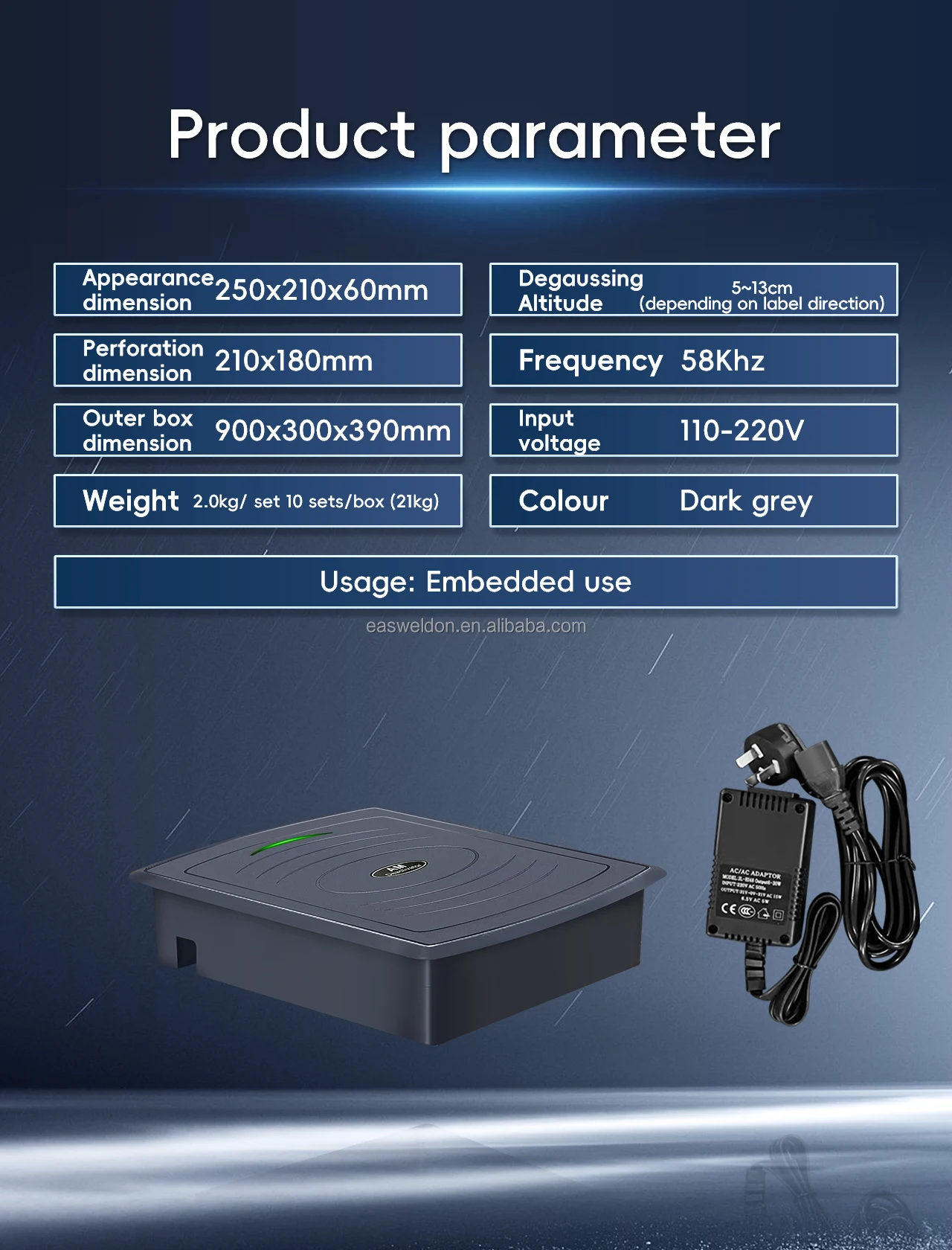 EAS Deactivator Anti Theft Alarming 58khz Deactivator Detacher for AM DR Soft Label Magnetic Deactivator Pad