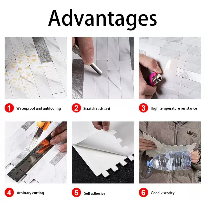Home Decoration square Triangle Windmill Shape Glass Diamond Silver Black Peel and Stick Mosaic