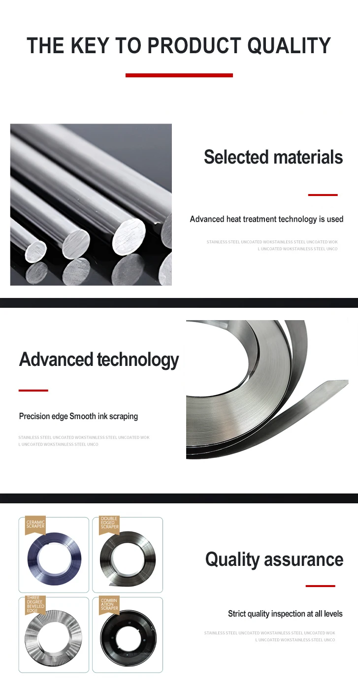 Ceramic Ink Doctor Blades Metal - Coated Doctor Blade Carbon Steel Ink ...