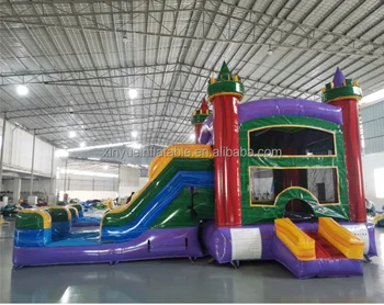 Commercial Adult Inflatable Waterslide Bounce House Custom-Size Water Jumper with Pool for Kids