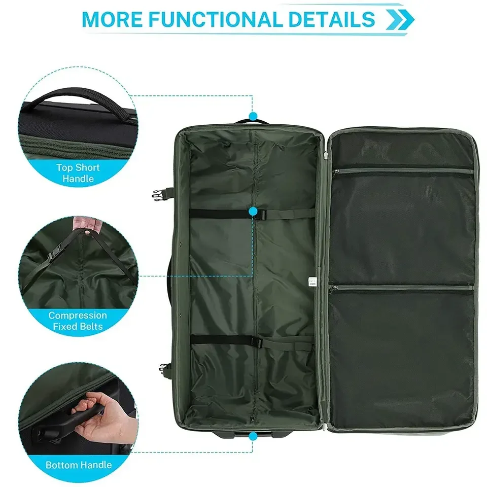 Rolling Duffle Bag With Wheels Water Repellent Large Wheeled Travel