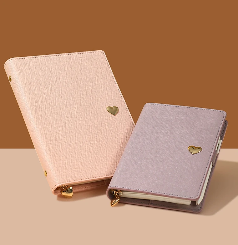 Soft Hardcover PU Solid Color Premium Simple Loose-leaf Book Detachable Handbook  Notebook