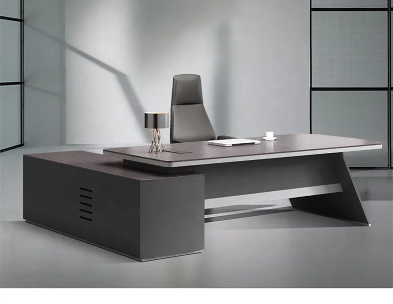 Guangdong Modern Design Office Desk L-Shape Boss Executive Desk Made of MDF for Home Workstations School