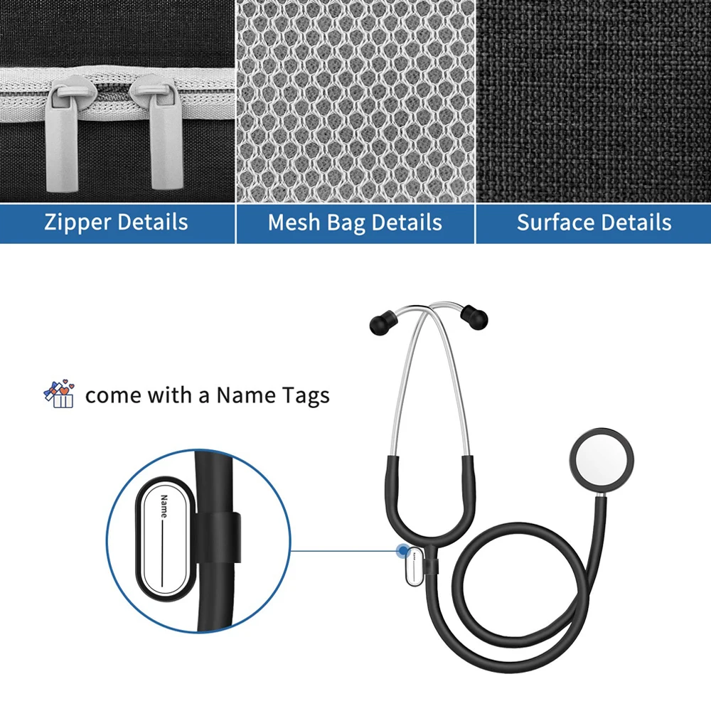 Hard Stethoscope Case,Large Stethoscope Carrying Case With Id Slot