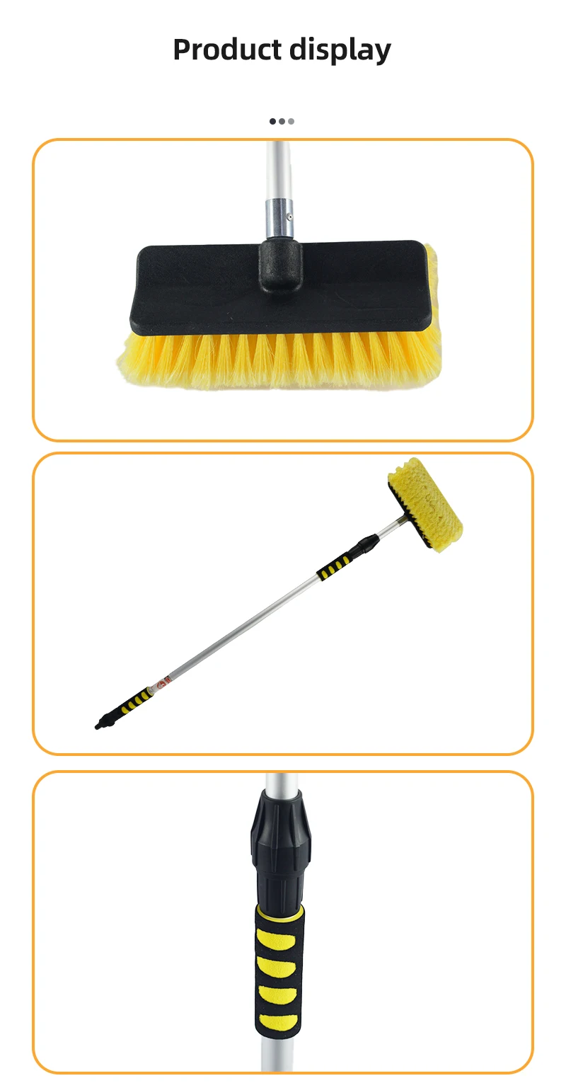 1.8m Telescopic Car Wash Brush with On/Off Switch Soft Bristles Water Cleaning Brush High Quality Hot Sale Auto Brush