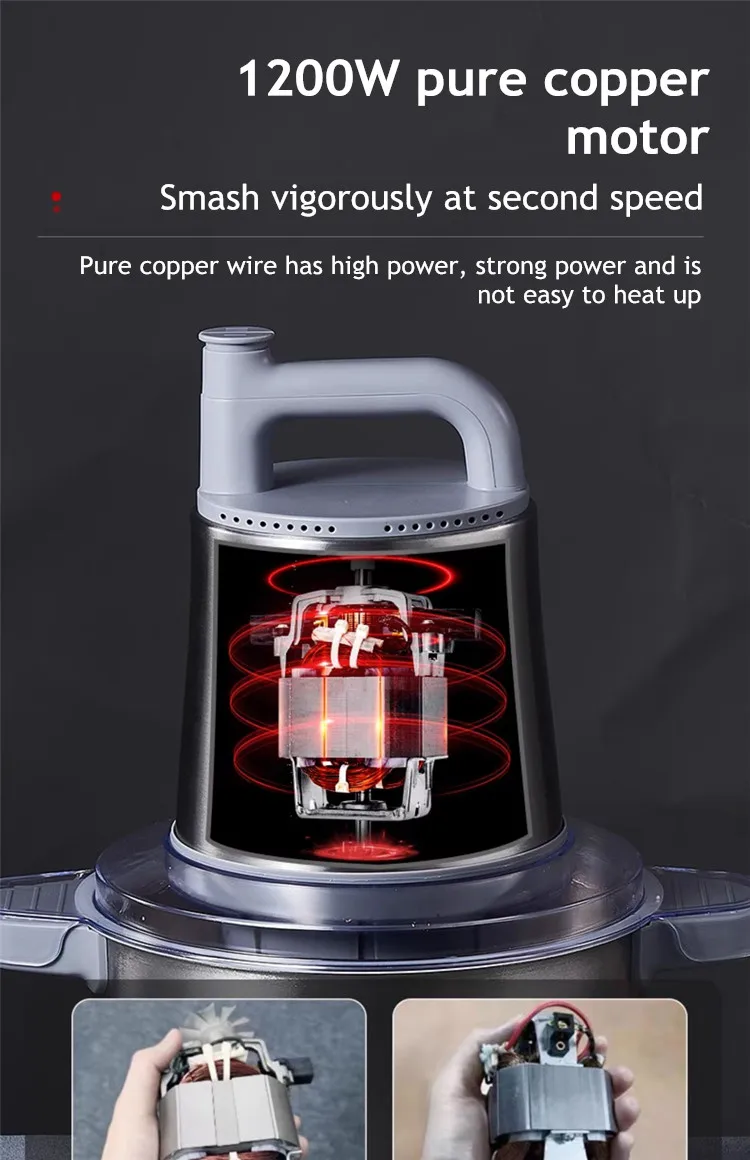 Description Picture 4 of item6L Electric Meat Grinder Multifunctional Commercial Household Stainless Steel Mincer Two-Gear Adjustment Kitchen Cutter Mixer