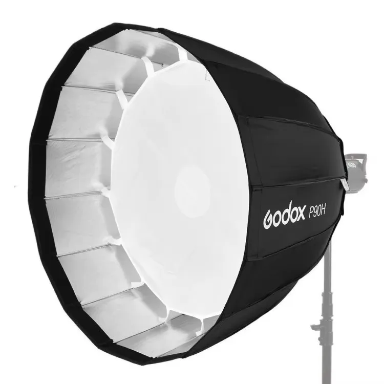 Godox P90H 90cm Deep Parabolic Reflector Softbox Bowen Mount Adapter Diffuser Metal Studio Flash Light Photography Carry Bag