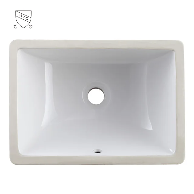 Rectangular Basin Shape and White Color Bowl Shape Porcelain Vessel Sink 1611
