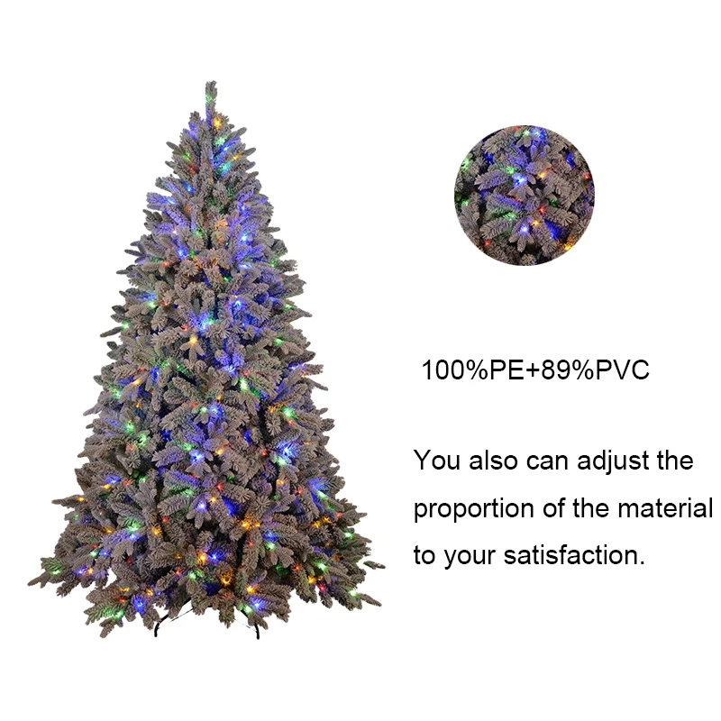 210 Cm Künstlicher Weihnachtsbaum Mit Schnee, Aufklappbarer