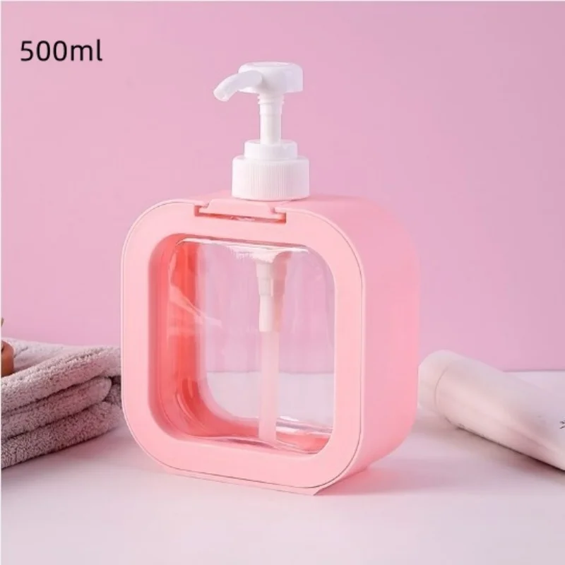 300ml 500ml Plastic Transparent Pressing Hand Sanitizer Cosmetics Shower Gel Travel Sub Bottle