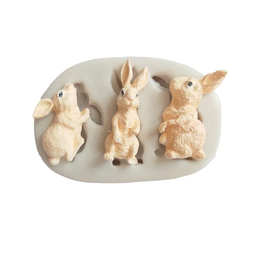 3D Little White Rabbit Silicone Mold—DIY Fondant Cake Mold—Kitchen Baking Tools 