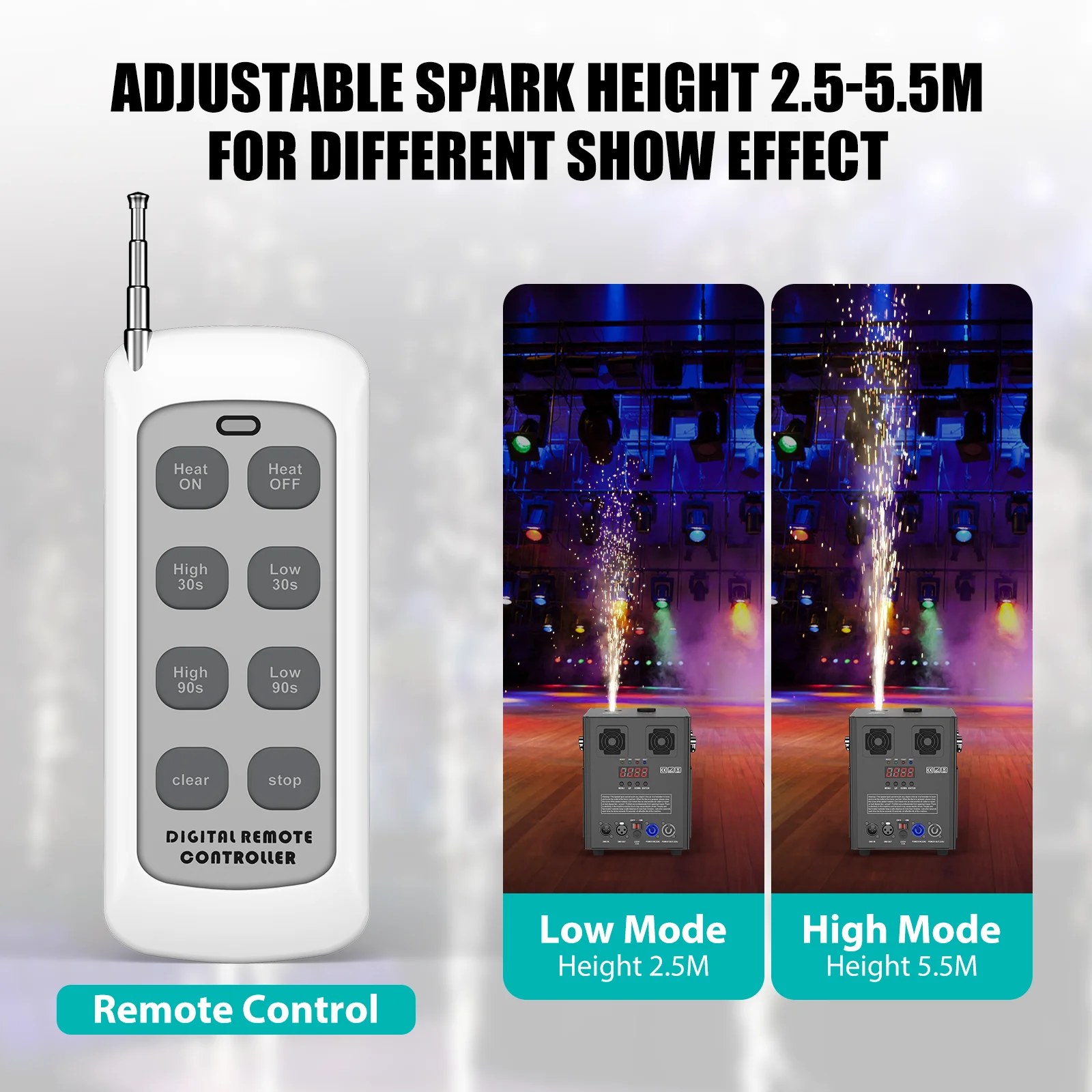 600W Cold Spark Machine with Wireless DMX Control - Ideal for