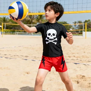 OEKO TEX Custom Boys' Beach Swim Trunk UPF 50+ Recycled Fabric Print Breathable Quick Dry Swimwear