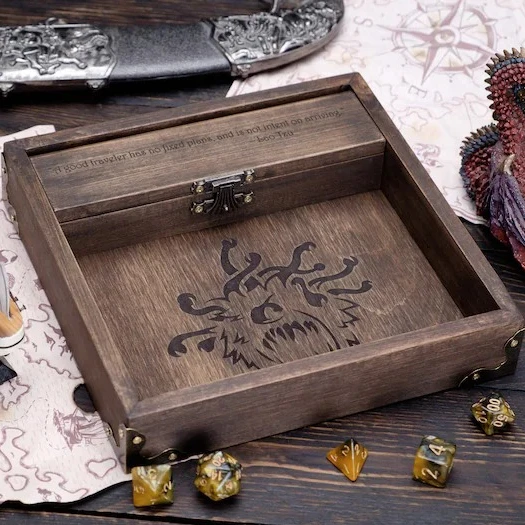 WOODNB RPG Wood Dice Tray , D&D, Dungeons and Dragons, DND Dice Tray