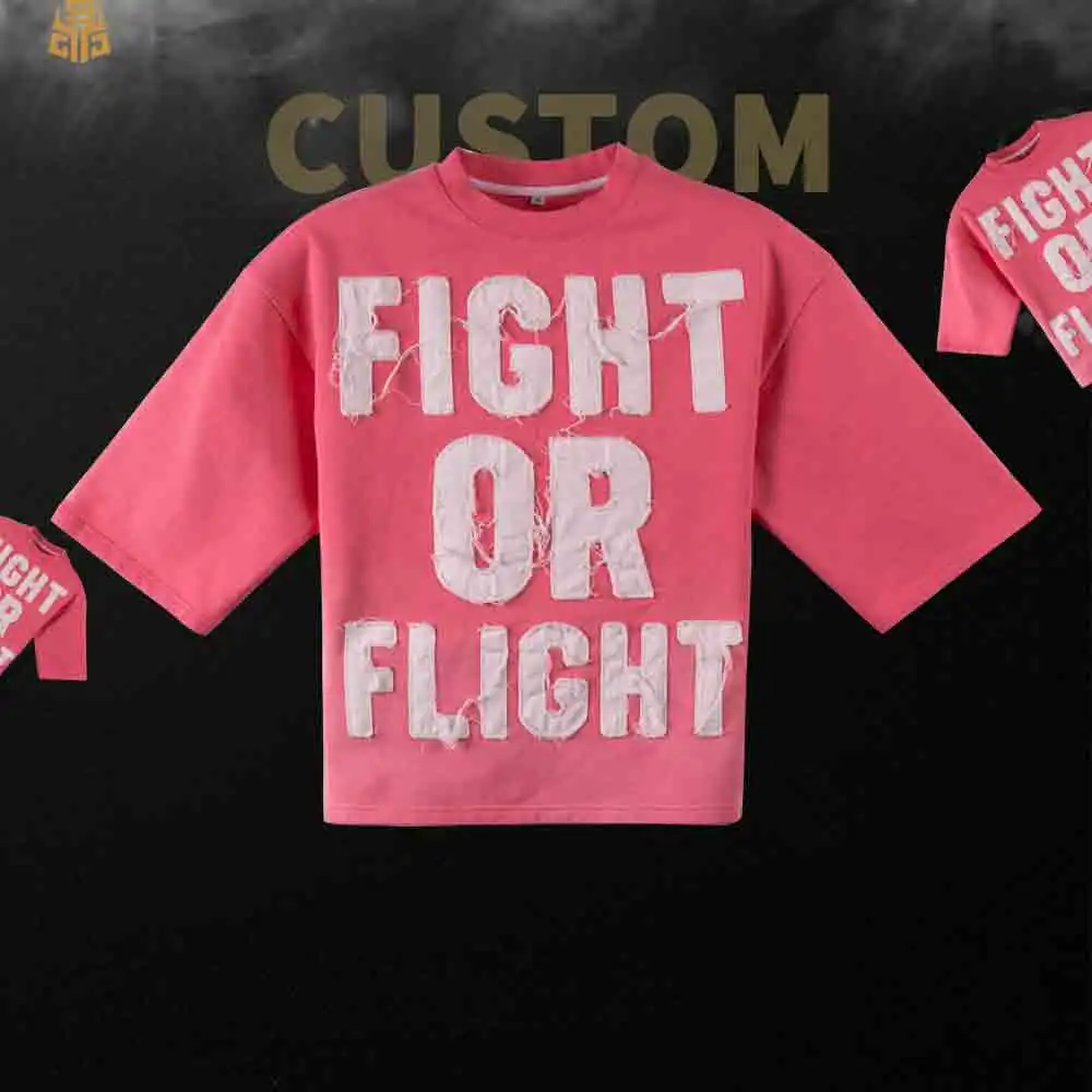 100%Cotton 300gsm Oversized Heavyweigh Tshirt for Men Drop Shoulder Custom logo Embroidery Patch Vintage Acid Wash T-shirt