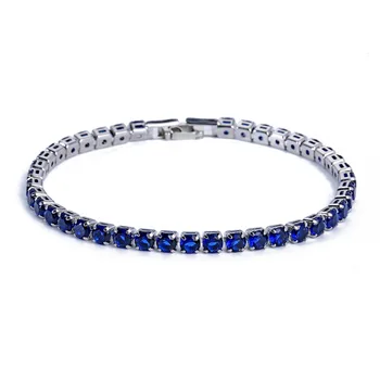 CAOSHI Luxury jewelry 925 Silver Plated Round Shiny Crystal Gemstone Chain Bangle Wedding Wristband charm bracelets women
