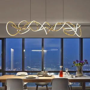 Modern Minimalist Luxury Restaurant Pendant Light Stainless Steel Adjustable Height Dimmable 3-Year Warranty Light Lighting
