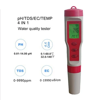 2021 new model for ph and tds meter tds tester 4 in 1 ph test liquid backlight ph meter tds meter