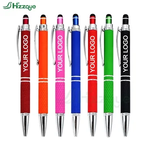 Wholesales Rubber Custom Logo Metal Ballpoint Pens With Printed Manufactures for Touch Screen Stylus Stylo Gifts