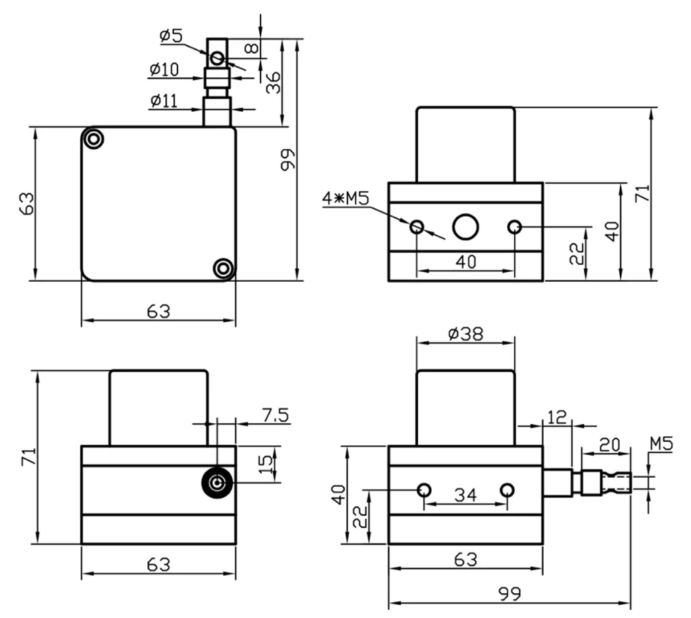 Ip68 Ip54 Cable Pull Rope Displacement Sensor Oem Linear Position ...